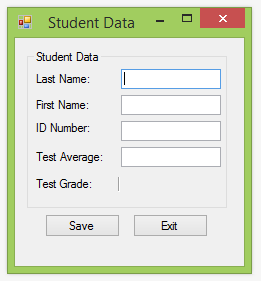 Student Data Screenshot